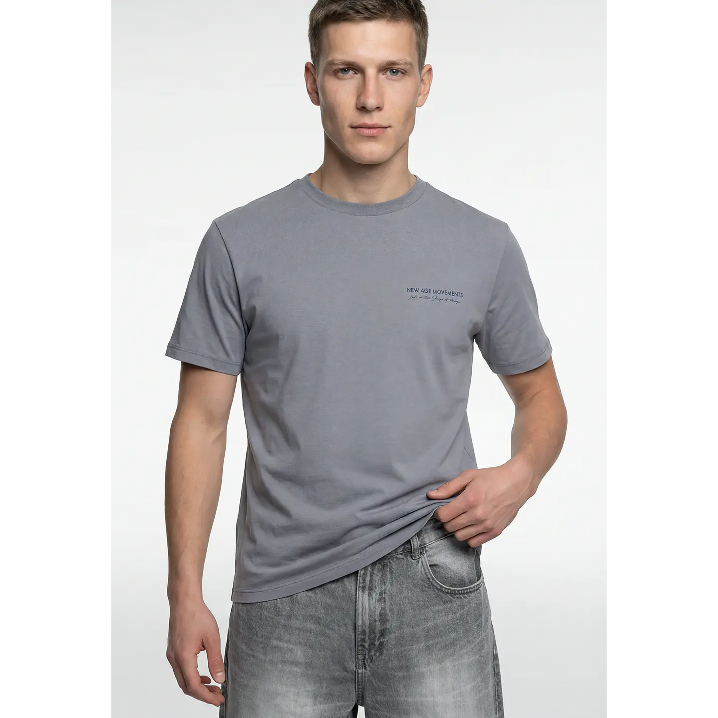 Polera Casual Hombre Gris 1