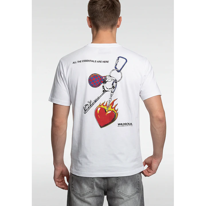 Polera Llavero Hombre Blanco 2