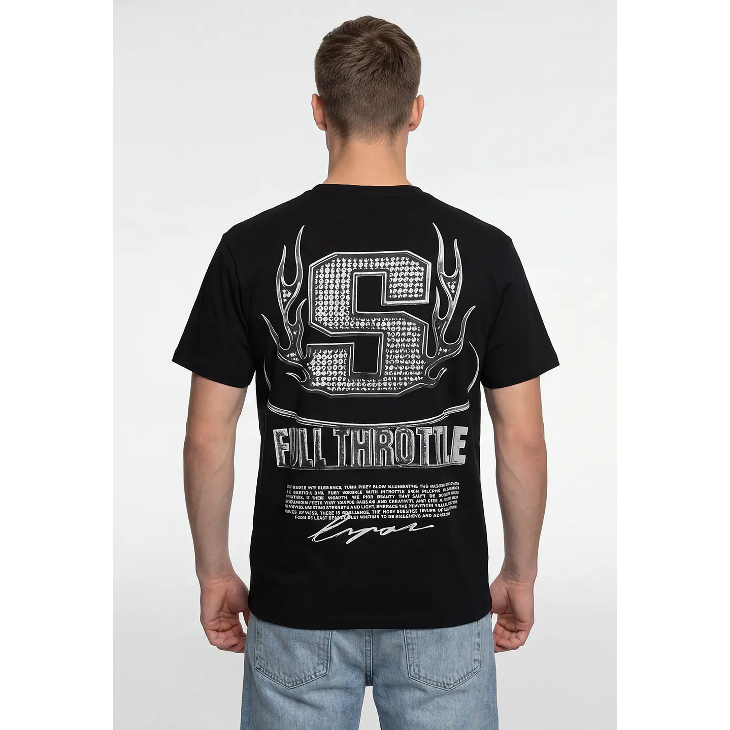 Polera Llamas Hombre Negro 2