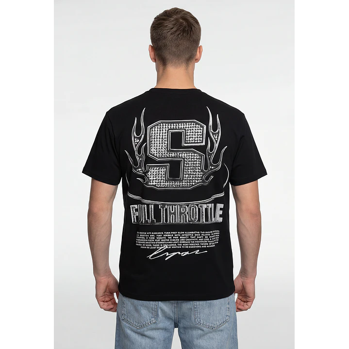 Polera Llamas Hombre Negro 2
