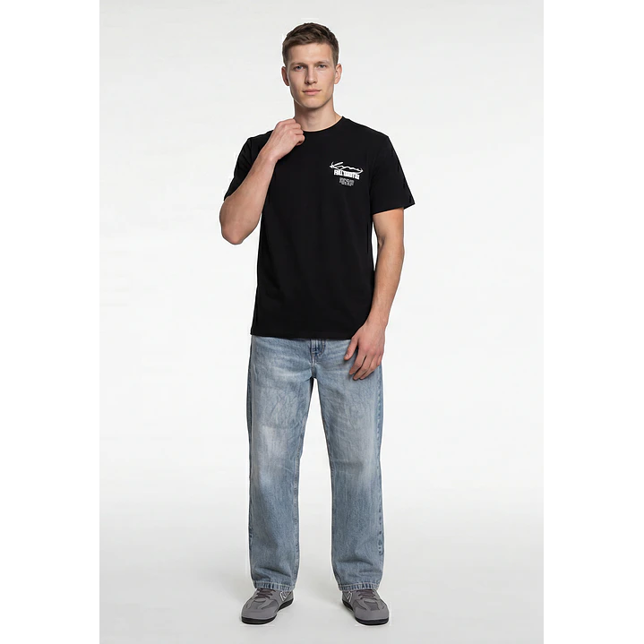 Polera Llamas Hombre Negro 3