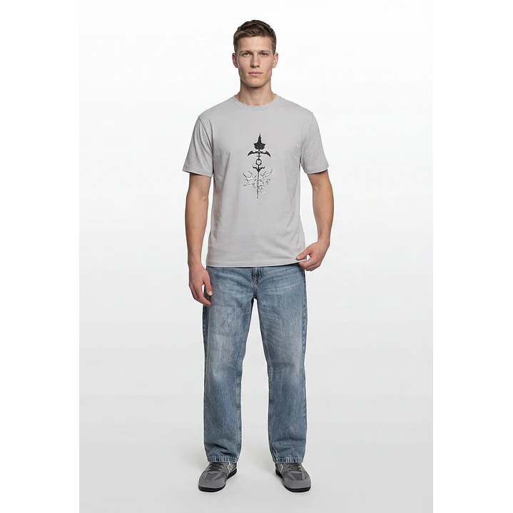 Polera Llamas Hombre Gris 3