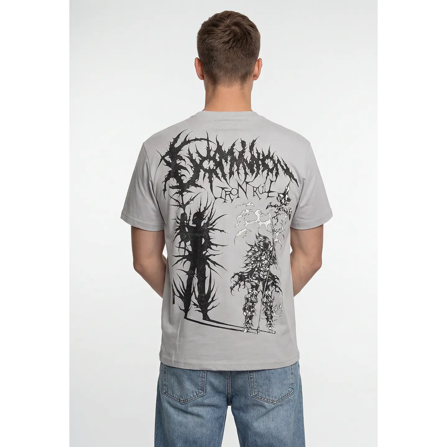 Polera Llamas Hombre Gris 2