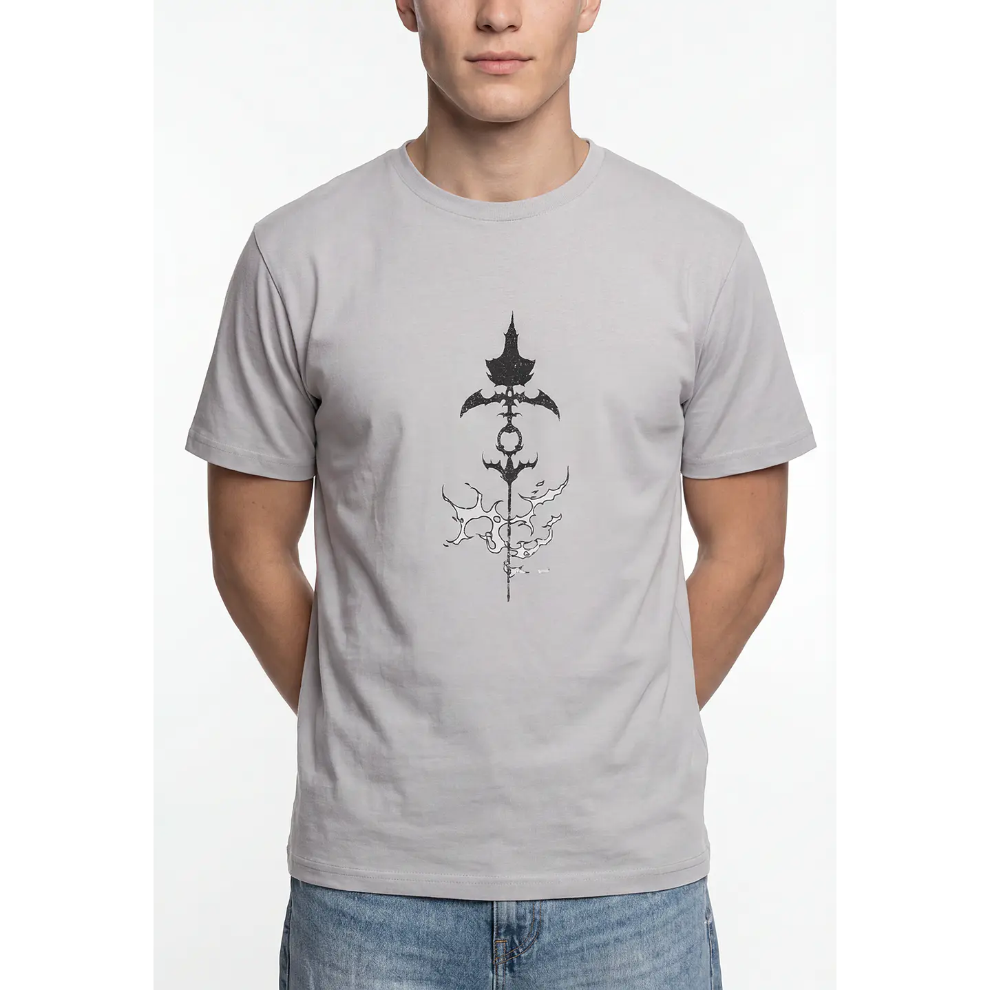 Polera Llamas Hombre Gris 4