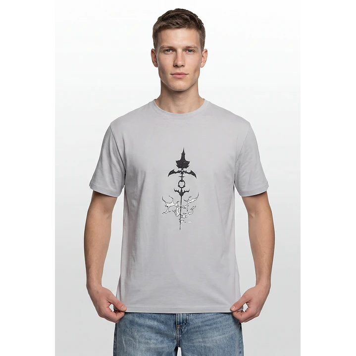 Polera Llamas Hombre Gris 1