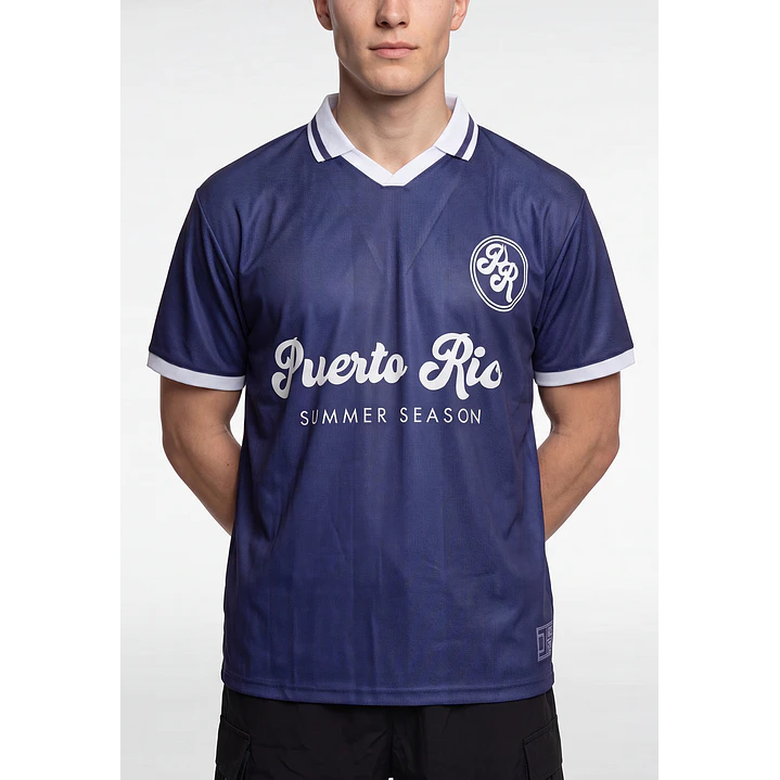 Polera Fútbol Hombre Azul 4
