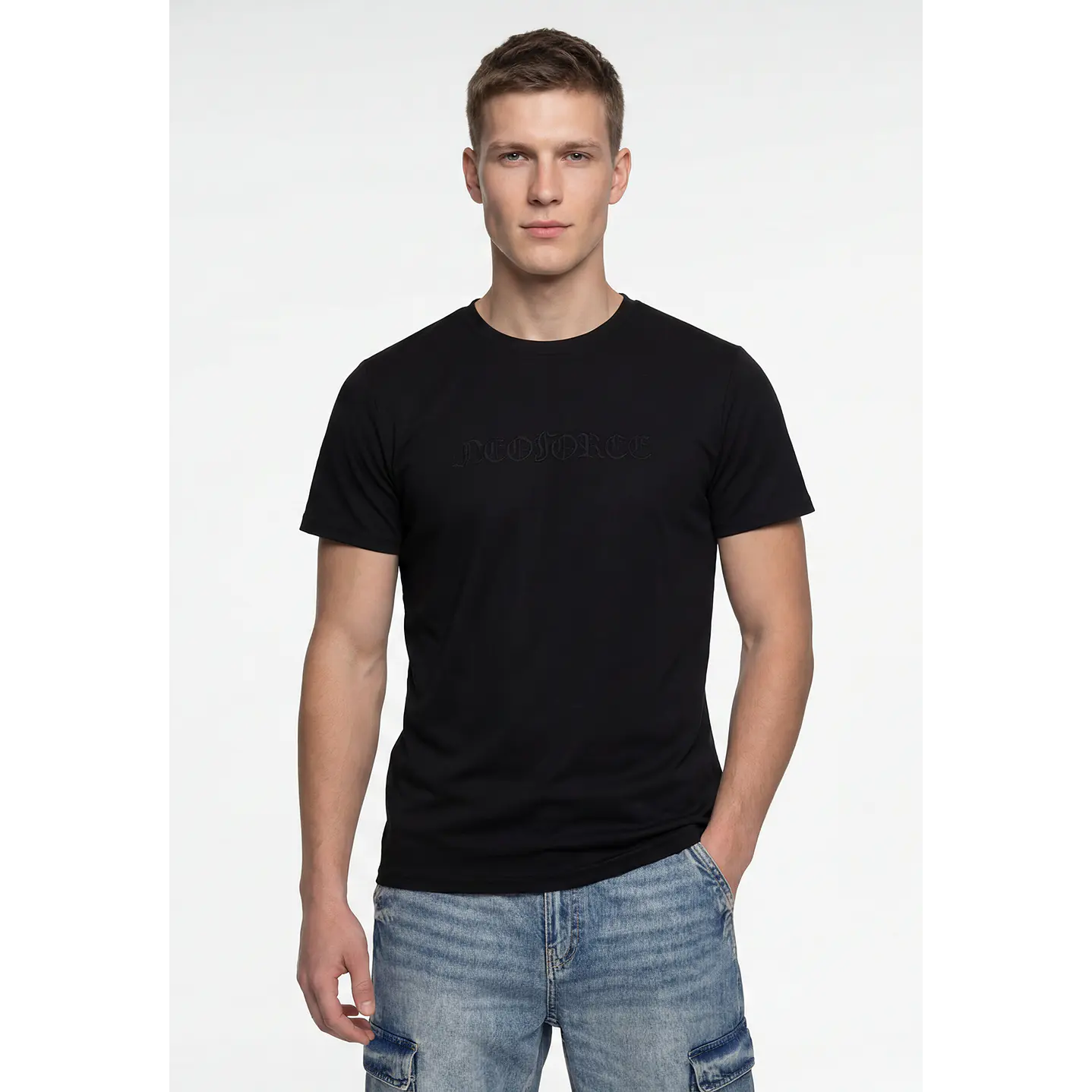 Polera Elastacada Hombre Negro 1