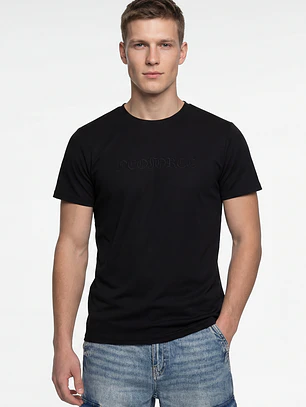 Polera Elastacada Hombre Negro