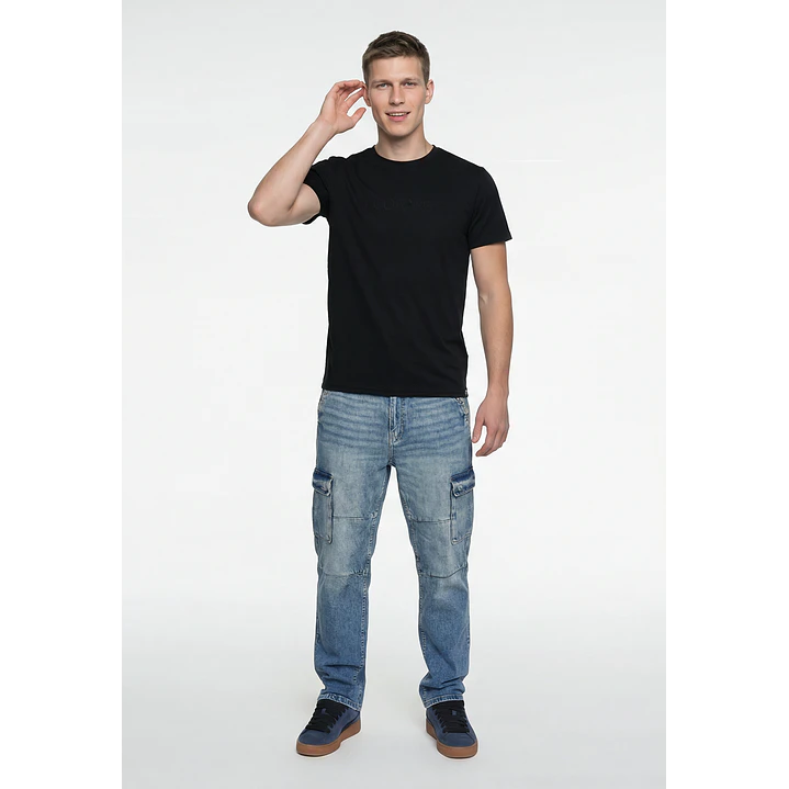 Polera Elastacada Hombre Negro 2