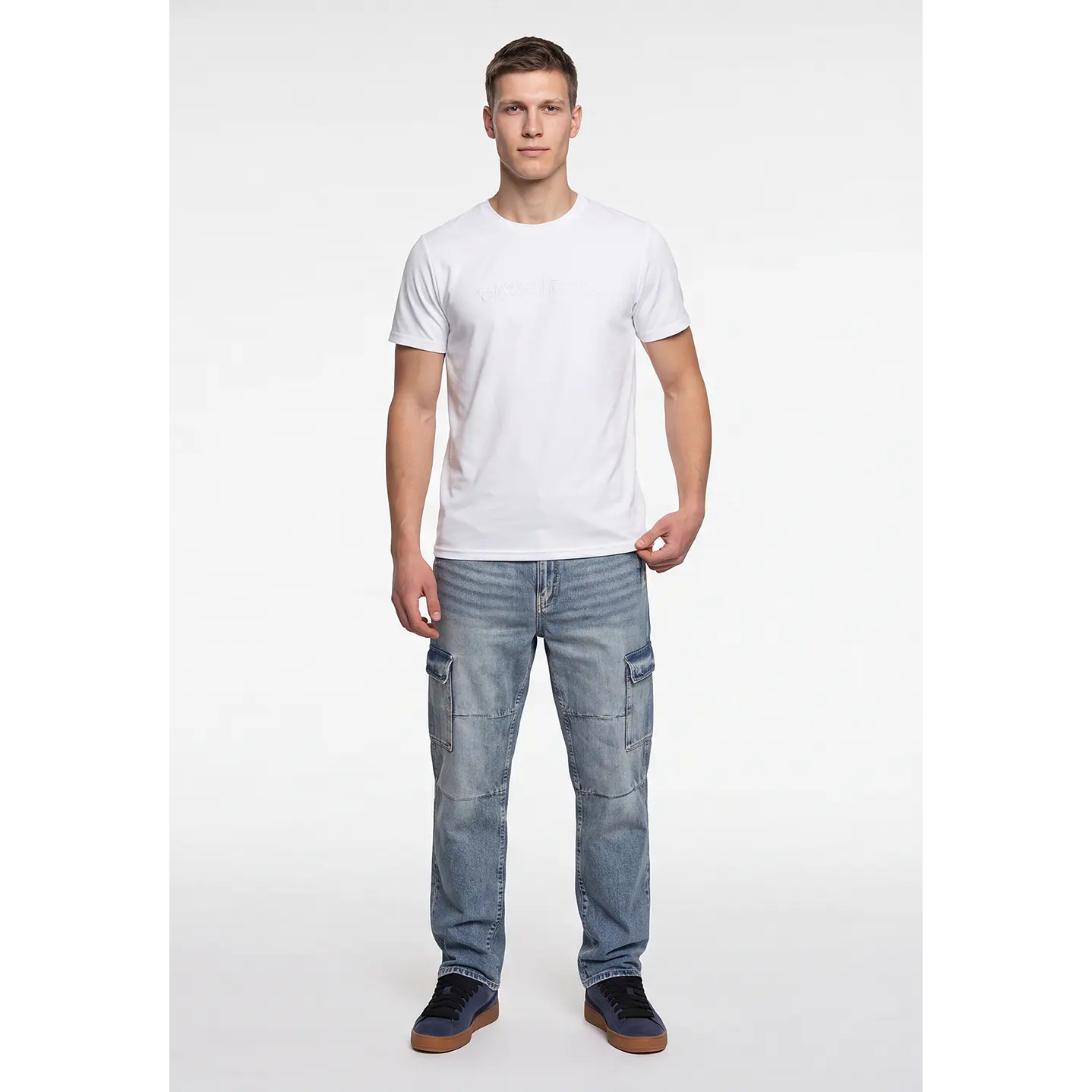 Polera Elastacada Hombre Blanco 2
