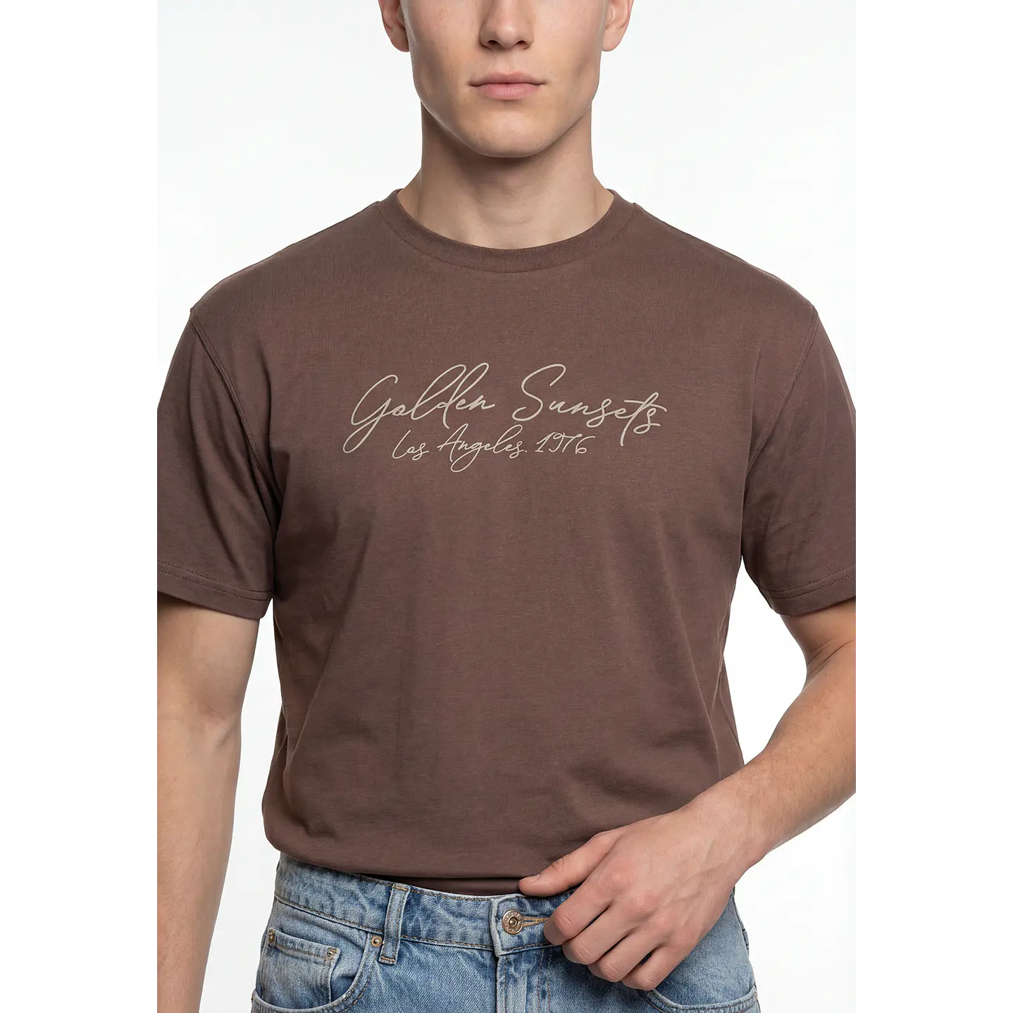 Polera Básica Hombre Beige 4