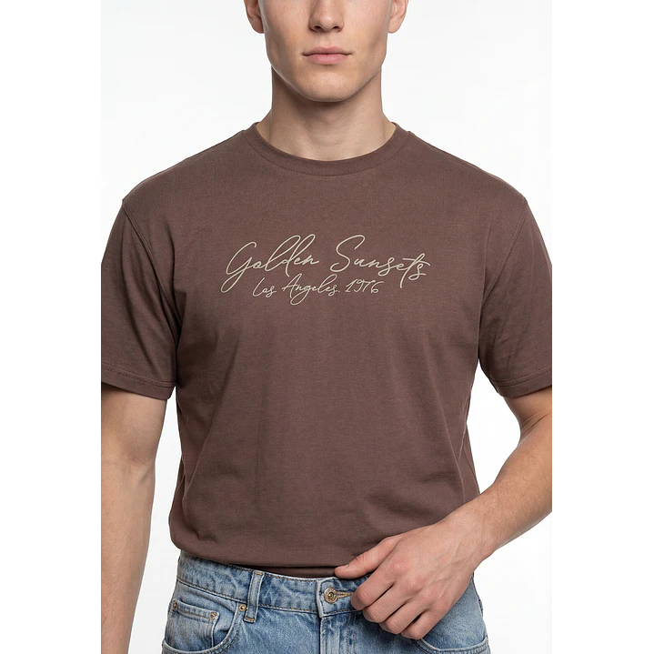Polera Básica Hombre Beige 4