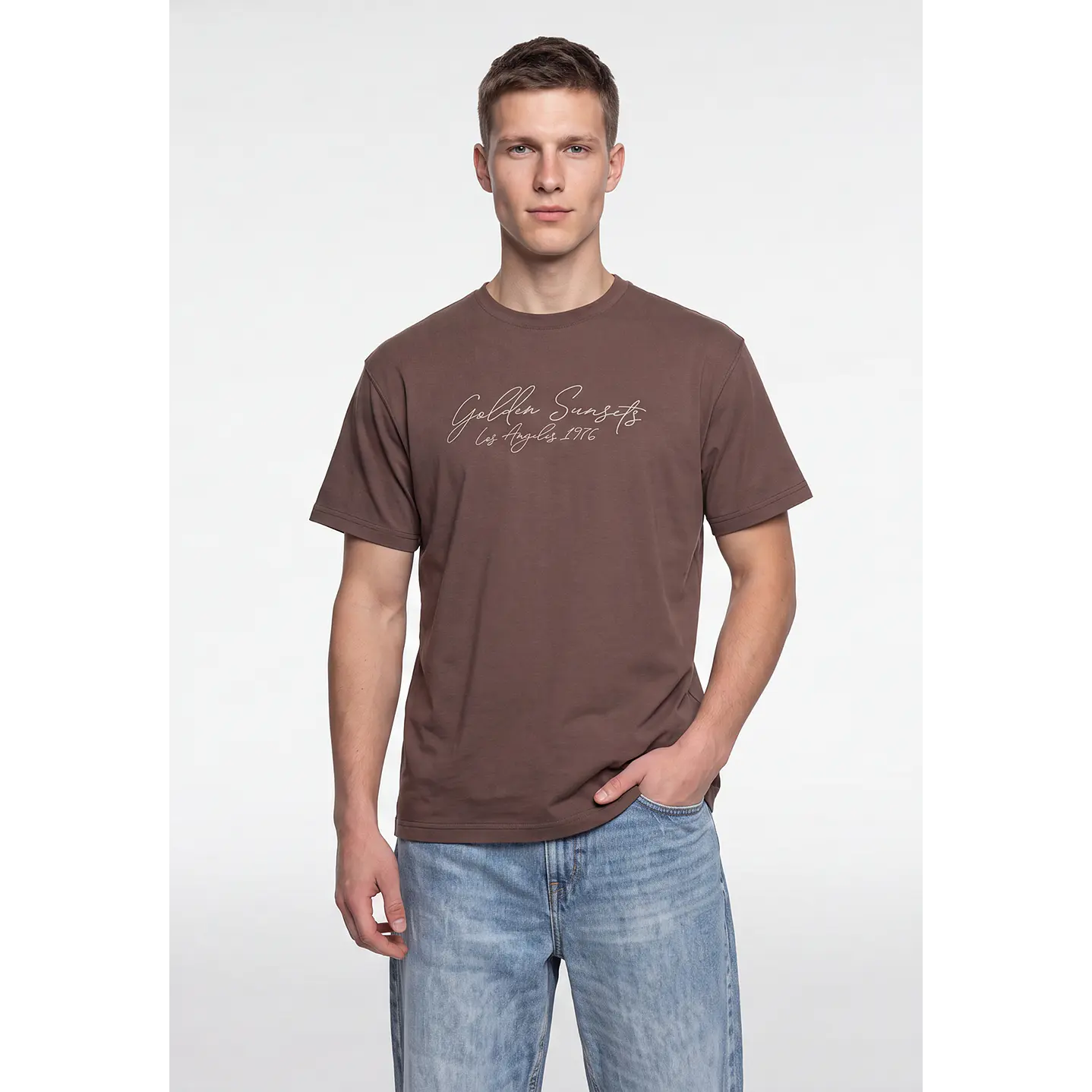 Polera Básica Hombre Beige 1