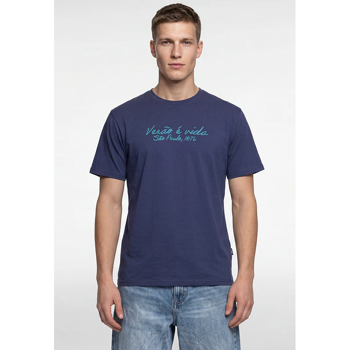 Polera Básica Hombre Azul 1