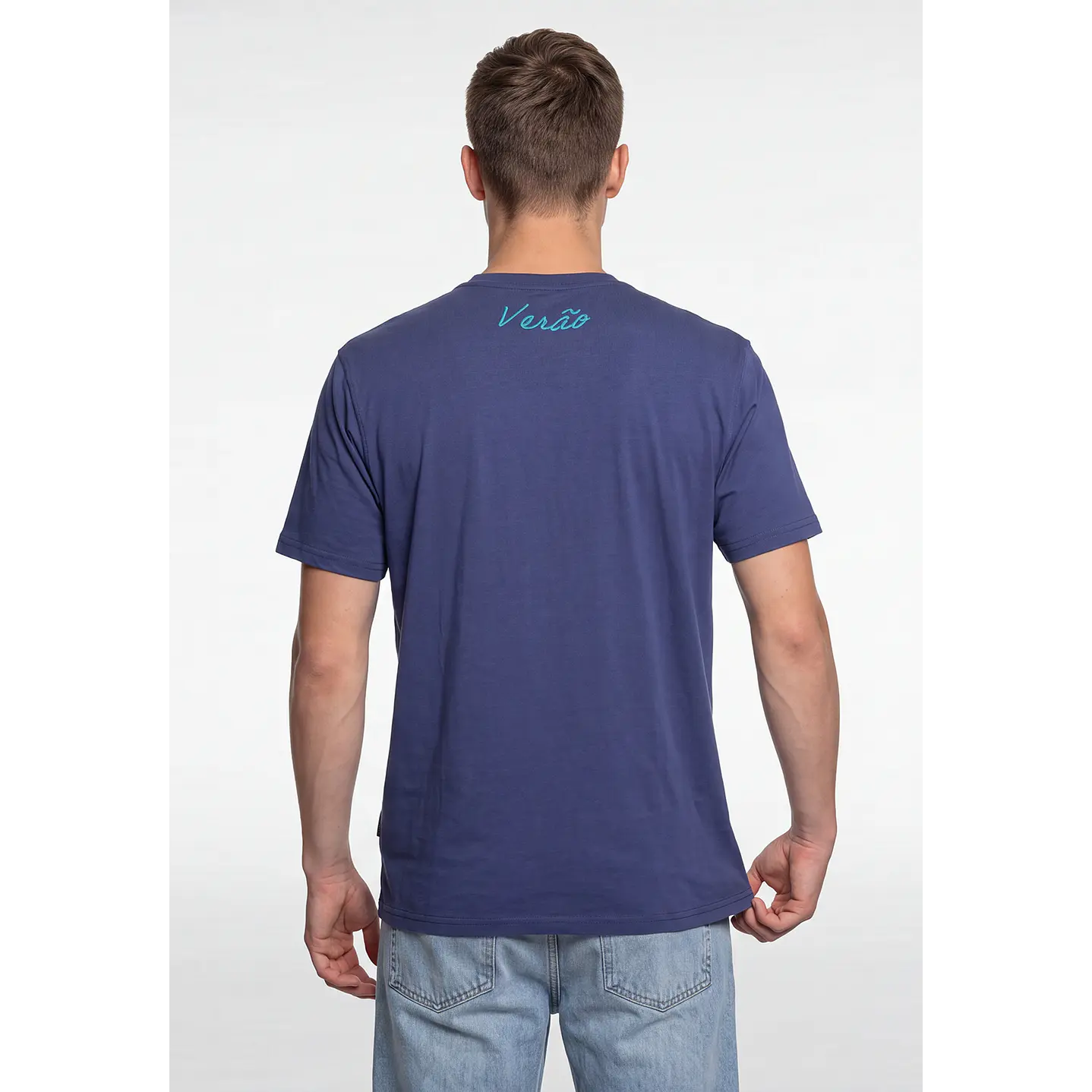 Polera Básica Hombre Azul 3
