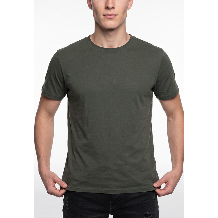 Polera Bordado 3D Hombre Verde 4