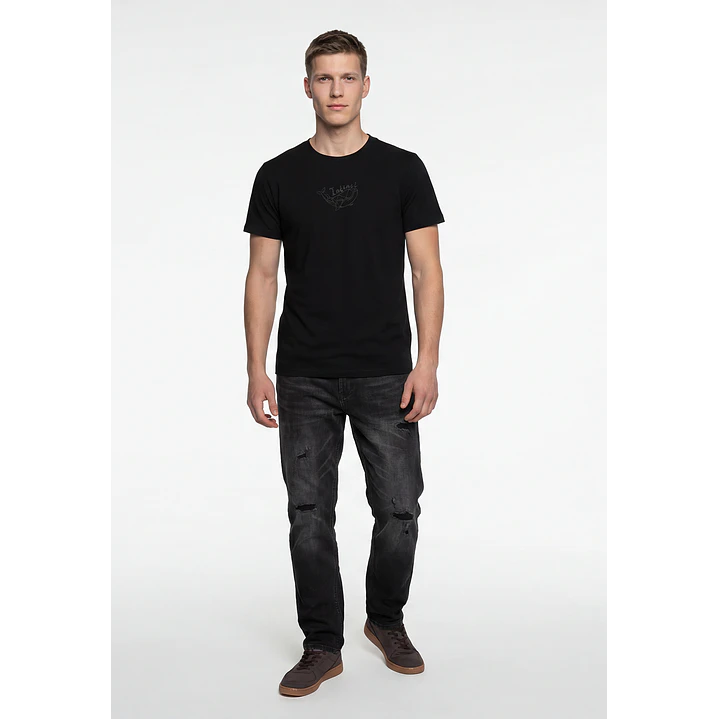Polera Bordado 3D Hombre Negro 2