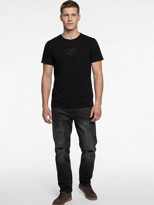 Polera Bordado 3D Hombre Negro