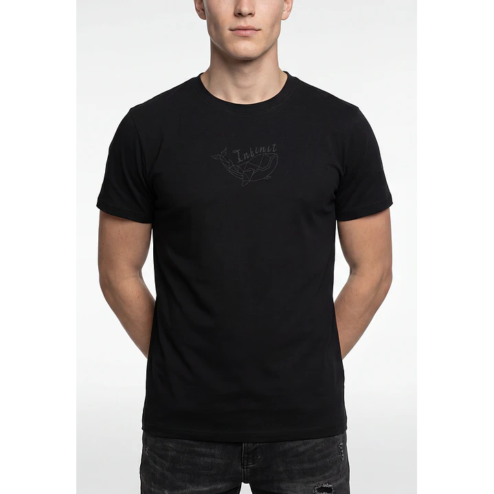 Polera Bordado 3D Hombre Negro 4