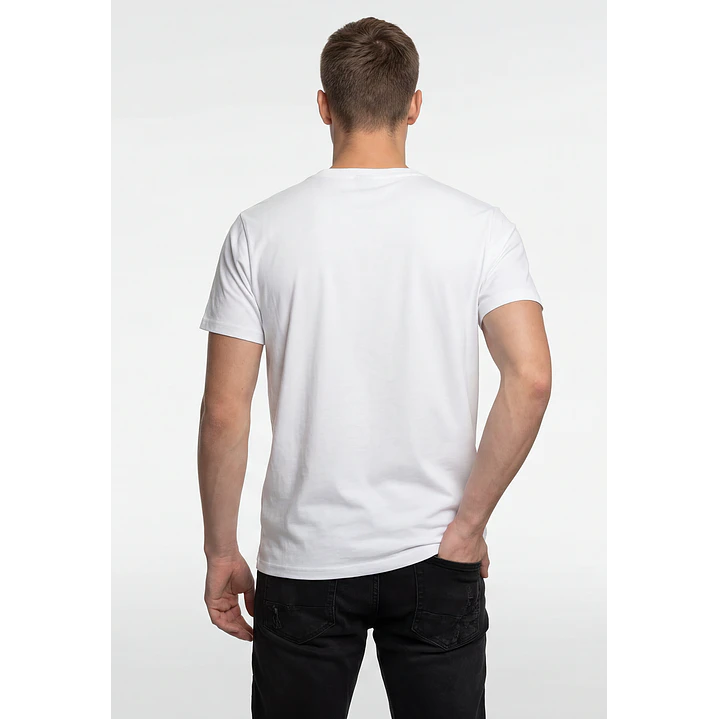 Polera Bordado 3D Hombre Blanco 3