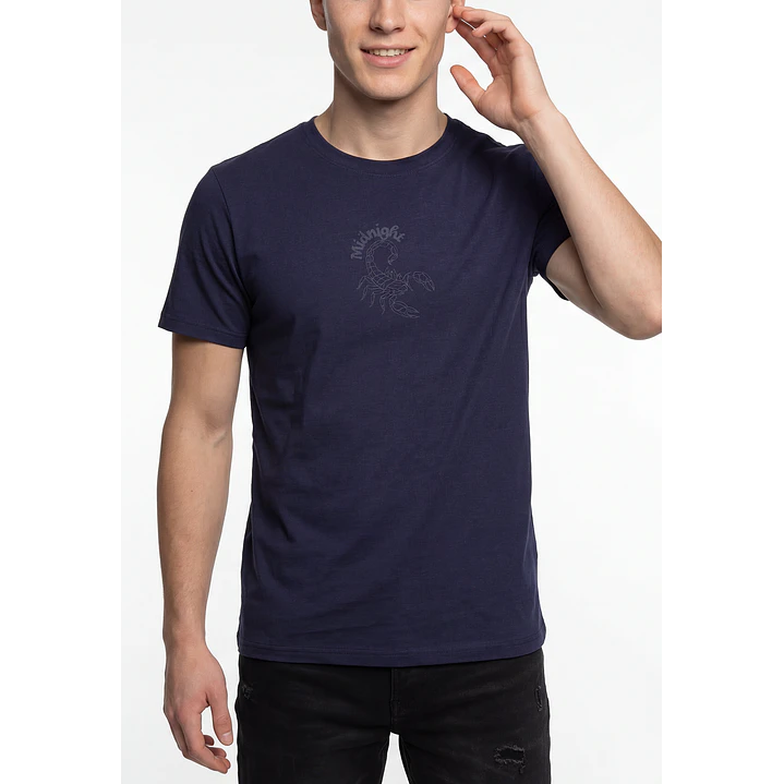 Polera Bordado 3D Hombre Azul 4
