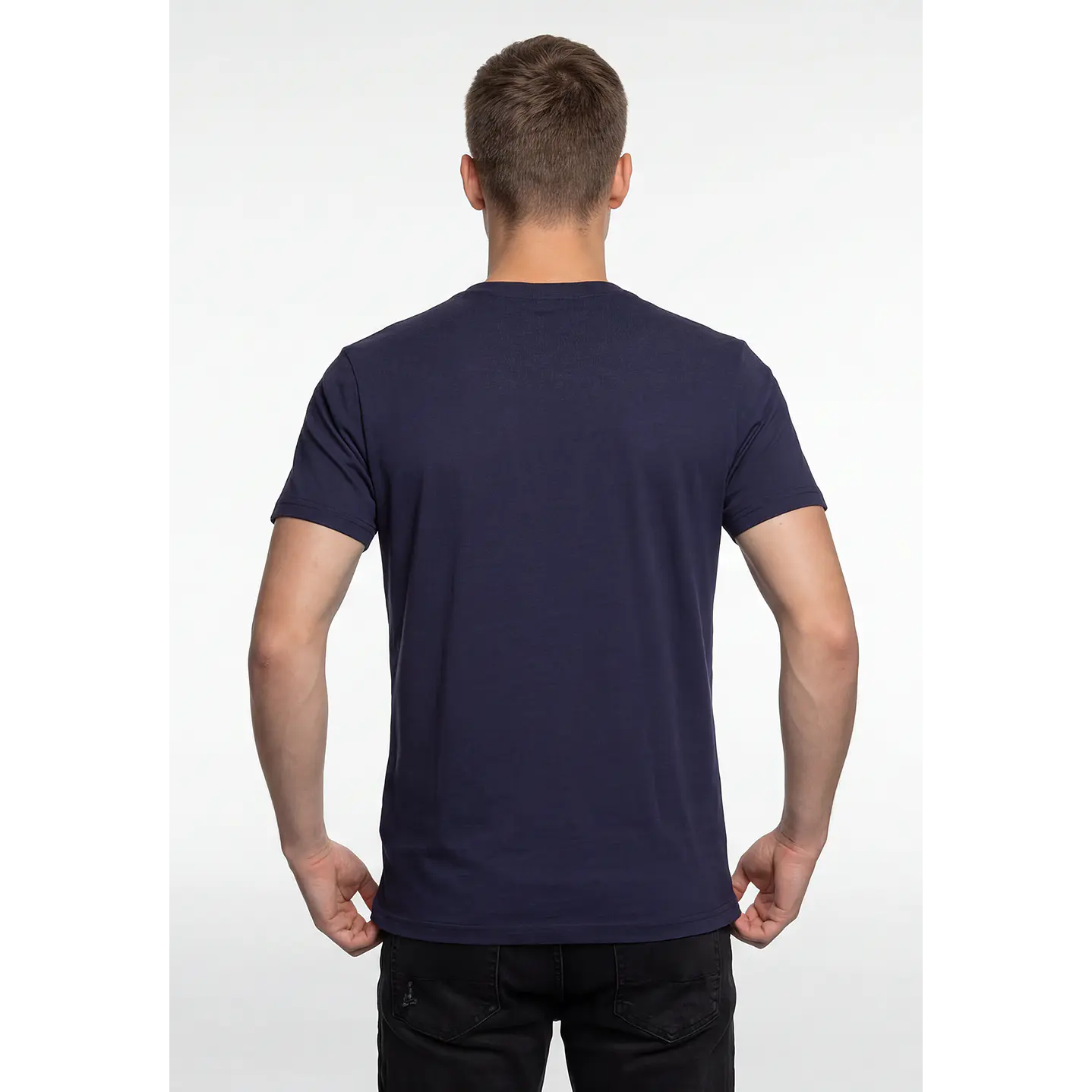 Polera Bordado 3D Hombre Azul 3