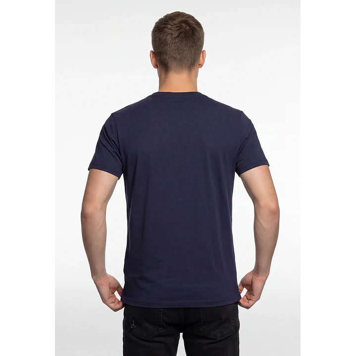 Polera Bordado 3D Hombre Azul 3