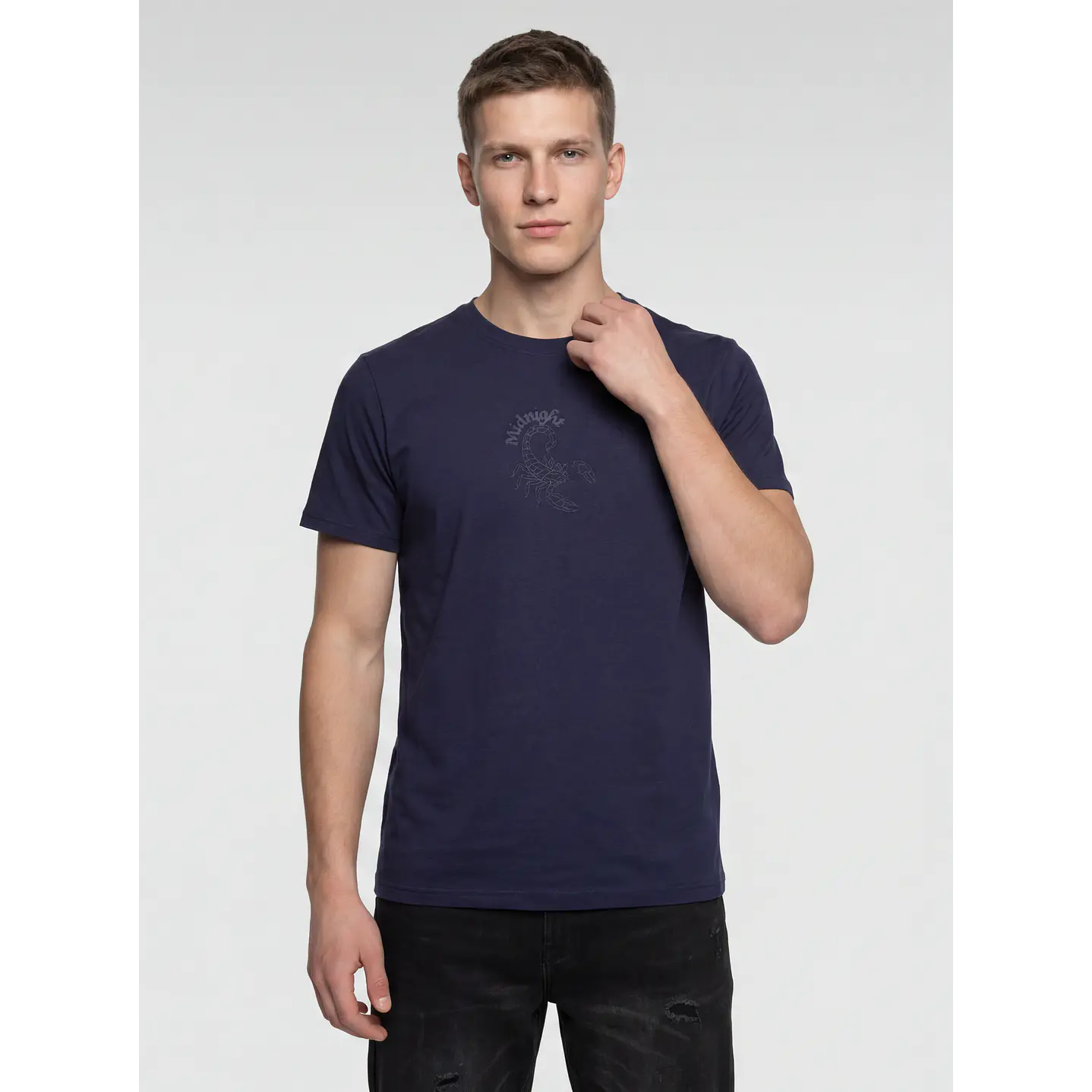 Polera Bordado 3D Hombre Azul 1