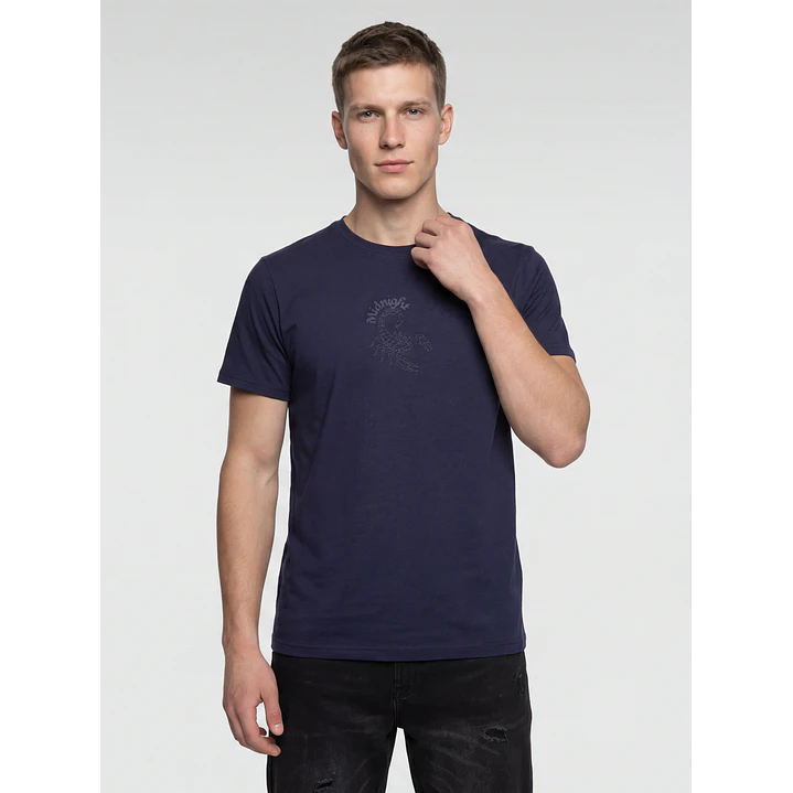 Polera Bordado 3D Hombre Azul 1