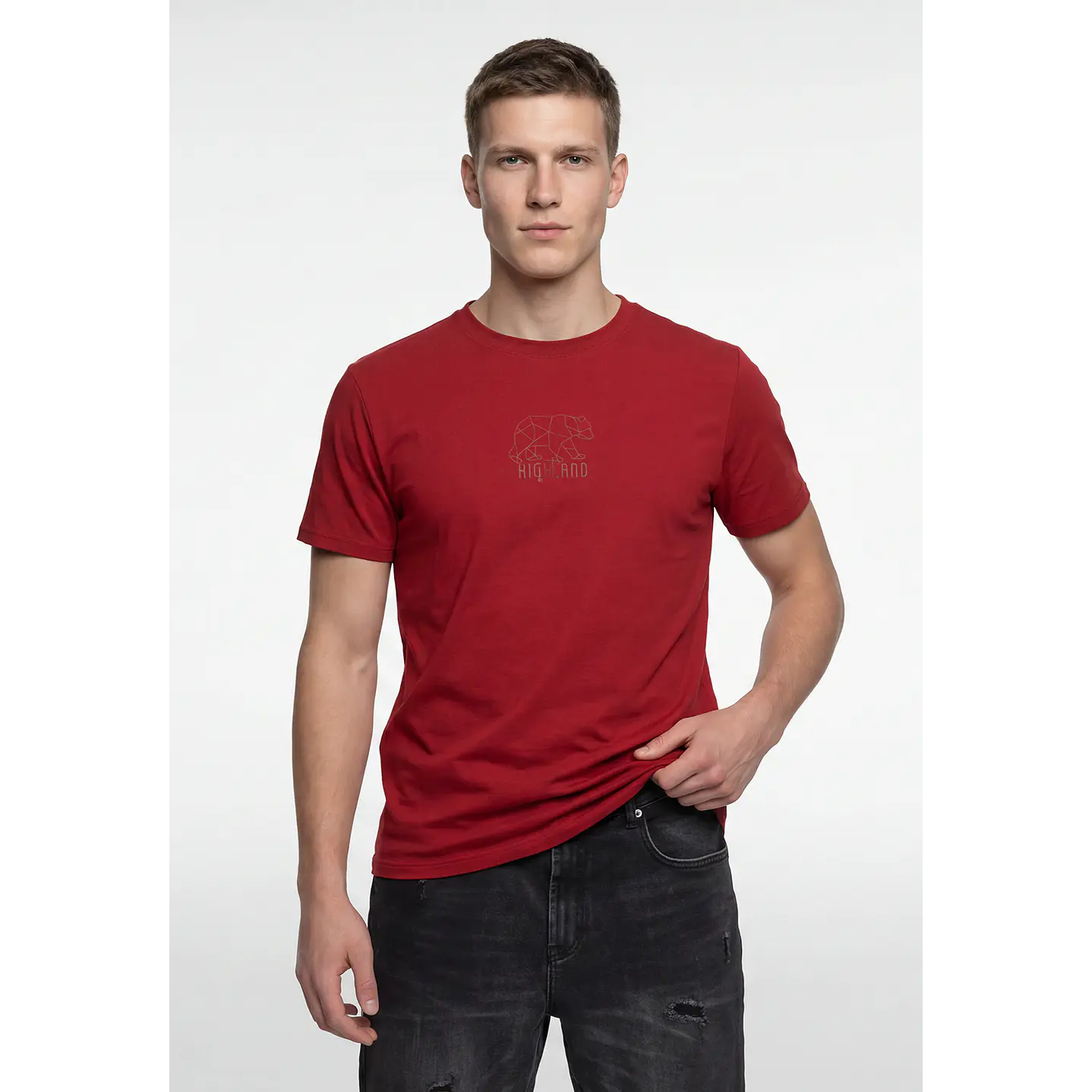 Polera Bordado 3D Hombre Rojo 1