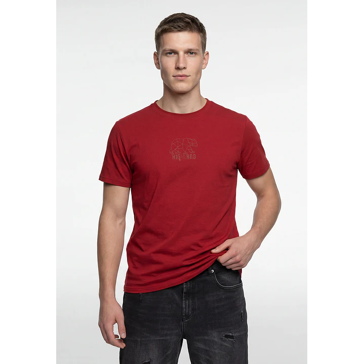 Polera Bordado 3D Hombre Rojo 1