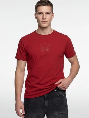 Polera Bordado 3D Hombre Rojo