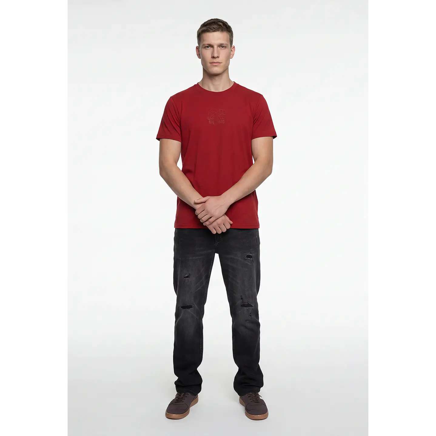 Polera Bordado 3D Hombre Rojo 2