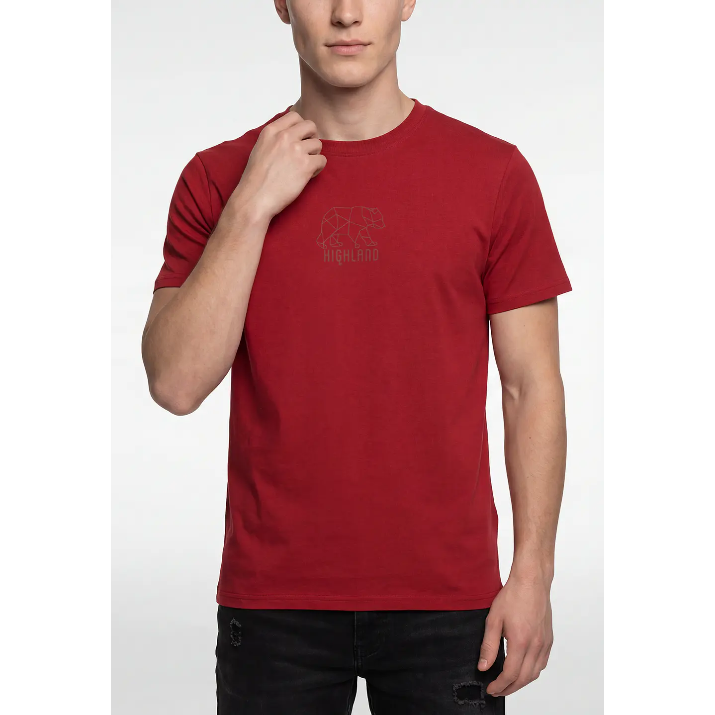 Polera Bordado 3D Hombre Rojo 4