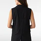 Blazer Lino Mujer Sin Manga Negro - Miniatura 3