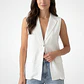 Blazer Lino Mujer Sin Manga Crudo - Miniatura 1