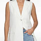 Blazer Lino Mujer Sin Manga Crudo - Miniatura 4