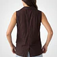 Blazer Lino Mujer Sin Manga Café - Miniatura 3