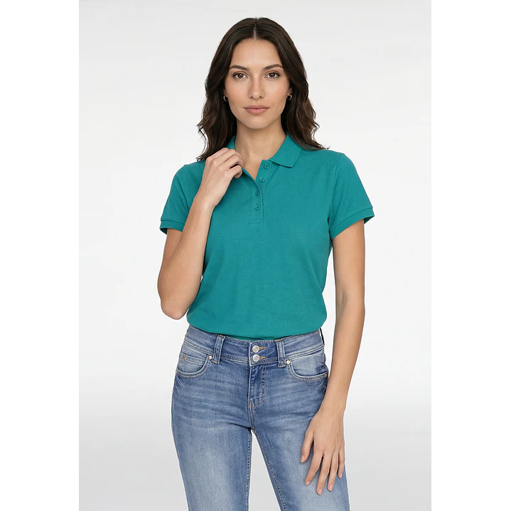 Polera Pique Mujer Turquesa 1
