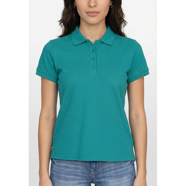 Polera Pique Mujer Turquesa 4