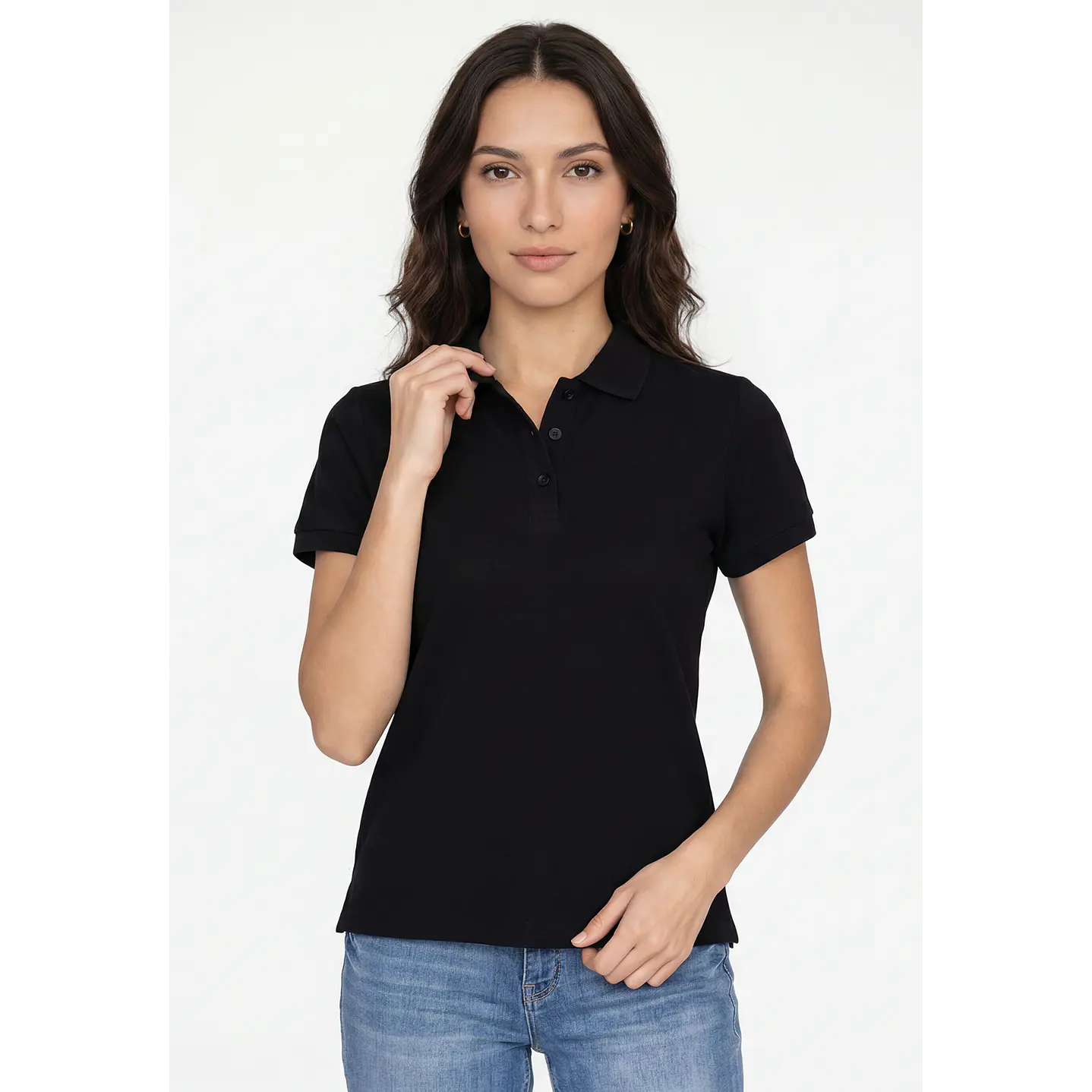 Polera Pique Mujer Negro 1