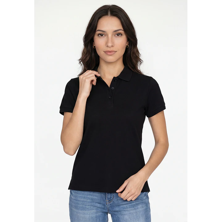 Polera Pique Mujer Negro 1
