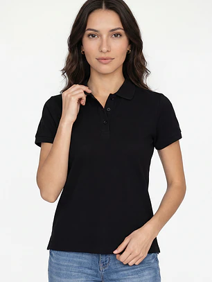 Polera Pique Mujer Negro