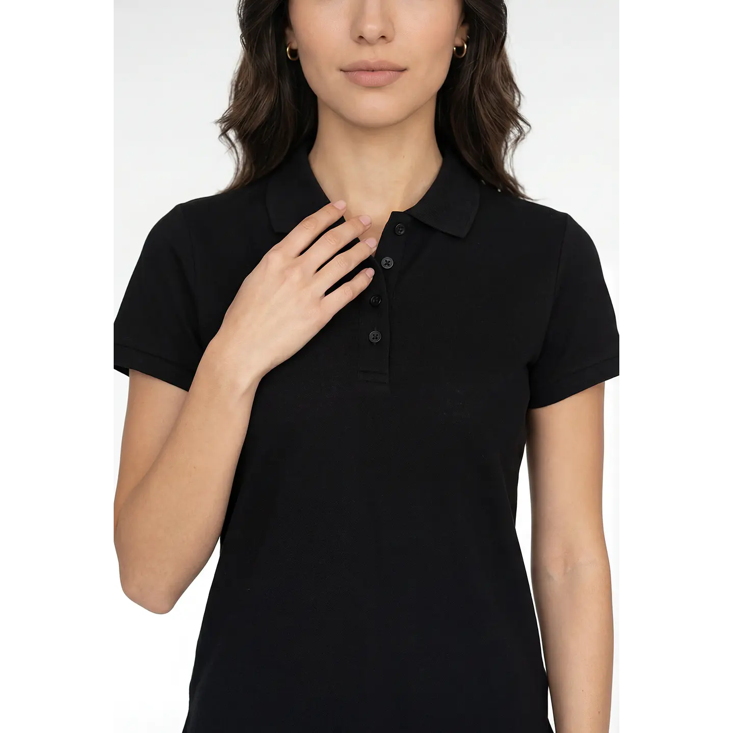 Polera Pique Mujer Negro 4