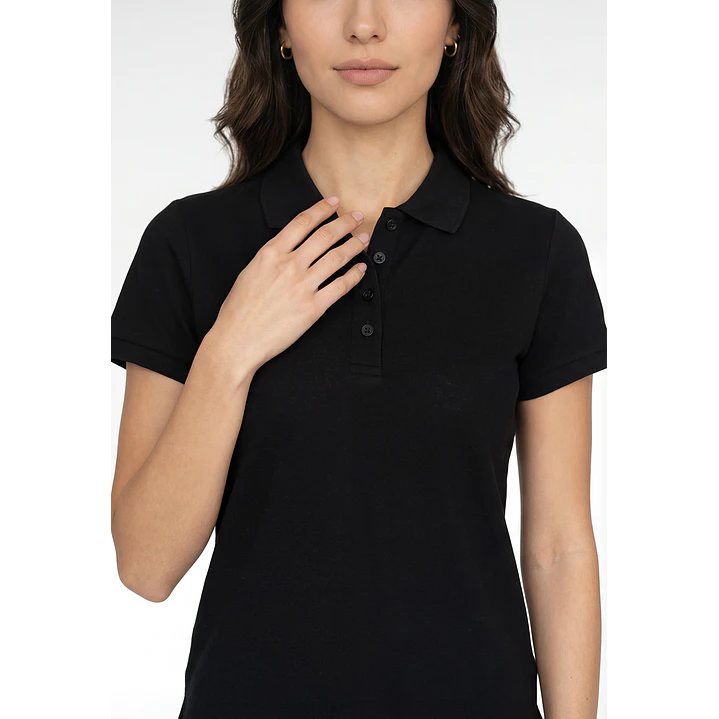 Polera Pique Mujer Negro 4