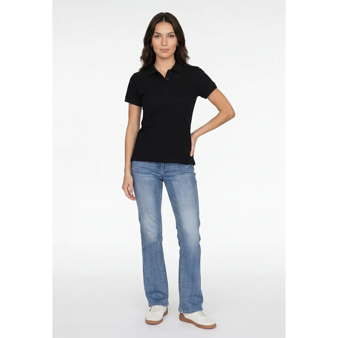 Polera Pique Mujer Negro 2