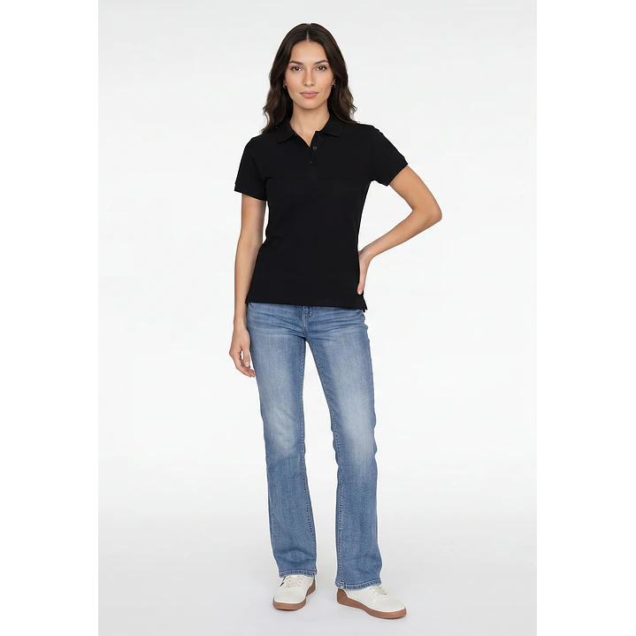Polera Pique Mujer Negro 2