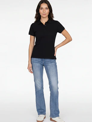 Polera Pique Mujer Negro