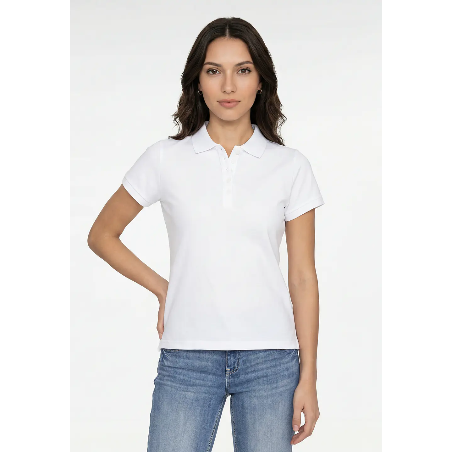 Polera Pique Mujer Blanco 1