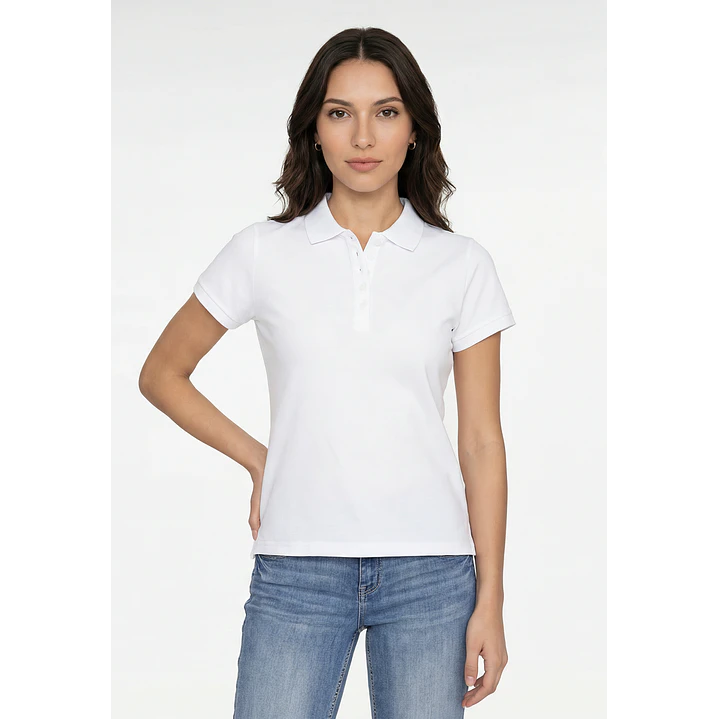 Polera Pique Mujer Blanco 1